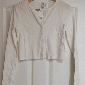 H&M white cardigan shirt